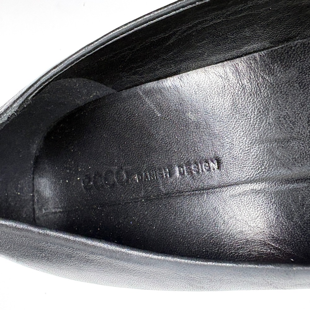 Ecco Black Leather Pumps Sz 40 9 9.5 Danish Style Block Heels Minimalist Career - Picture 13 of 16